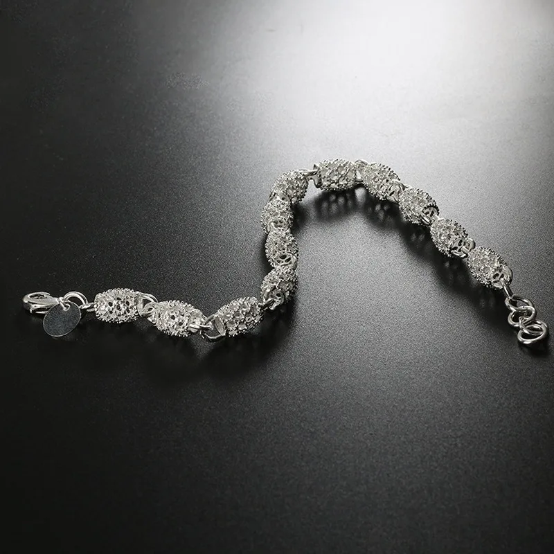 Sterling Silver Lantern Ball Charm Bracelets For Women