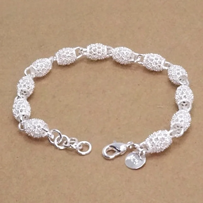 Sterling Silver Lantern Ball Charm Bracelets For Women