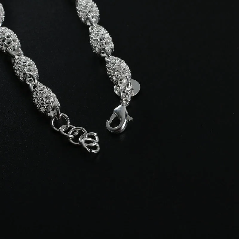 Sterling Silver Lantern Ball Charm Bracelets For Women