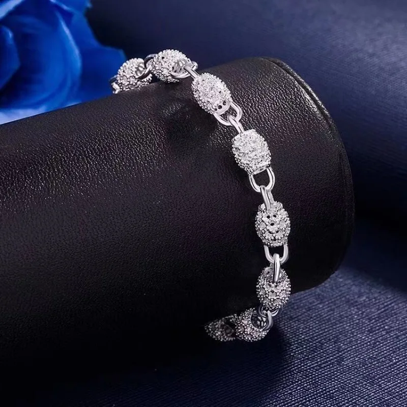 Sterling Silver Lantern Ball Charm Bracelets For Women