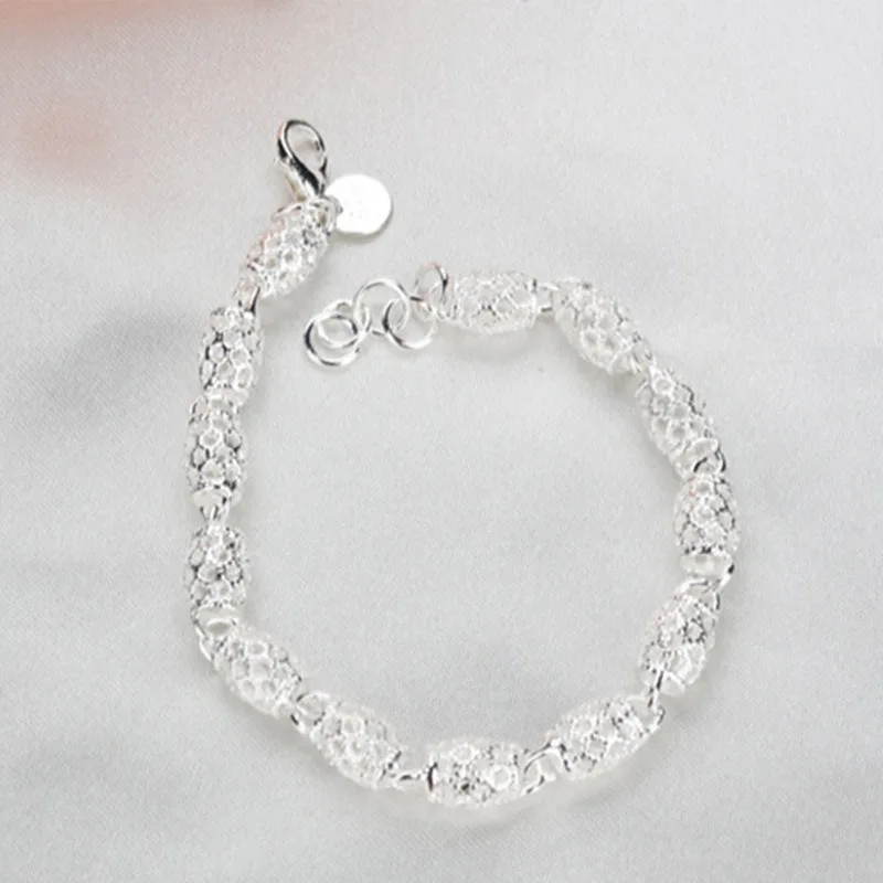 Sterling Silver Lantern Ball Charm Bracelets For Women