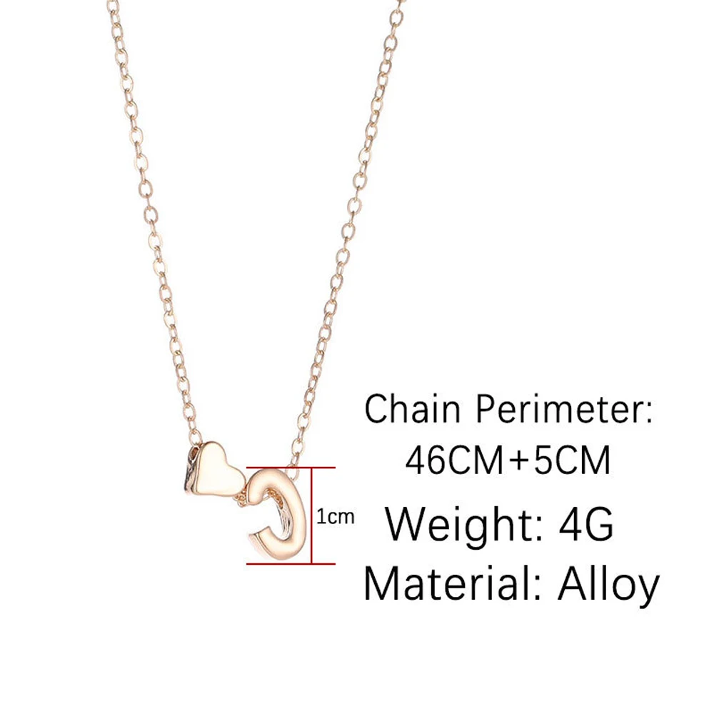 26 Letters Fashion Tiny Heart Dainty Initial Necklace 26 Letters Fashion Tiny Heart Dainty Initial Necklace