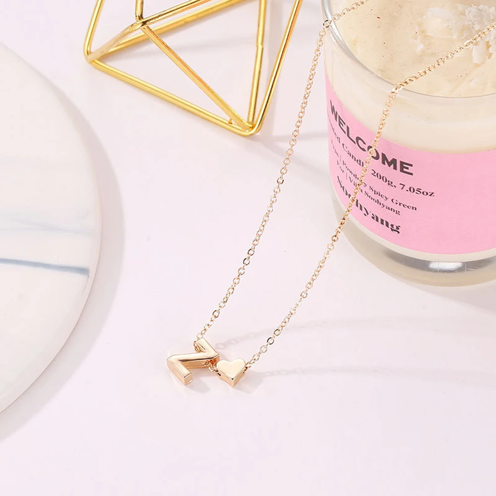 26 Letters Fashion Tiny Heart Dainty Initial Necklace 26 Letters Fashion Tiny Heart Dainty Initial Necklace