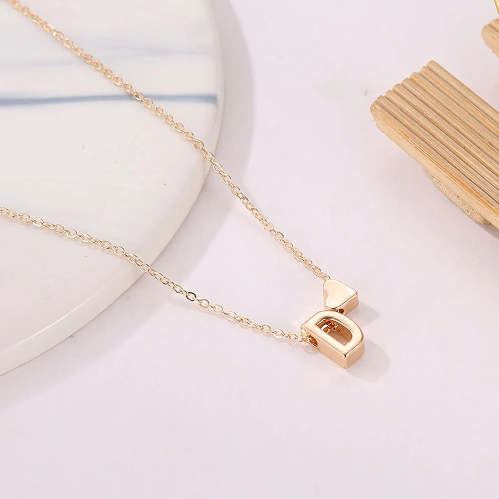 26 Letters Fashion Tiny Heart Dainty Initial Necklace 26 Letters Fashion Tiny Heart Dainty Initial Necklace