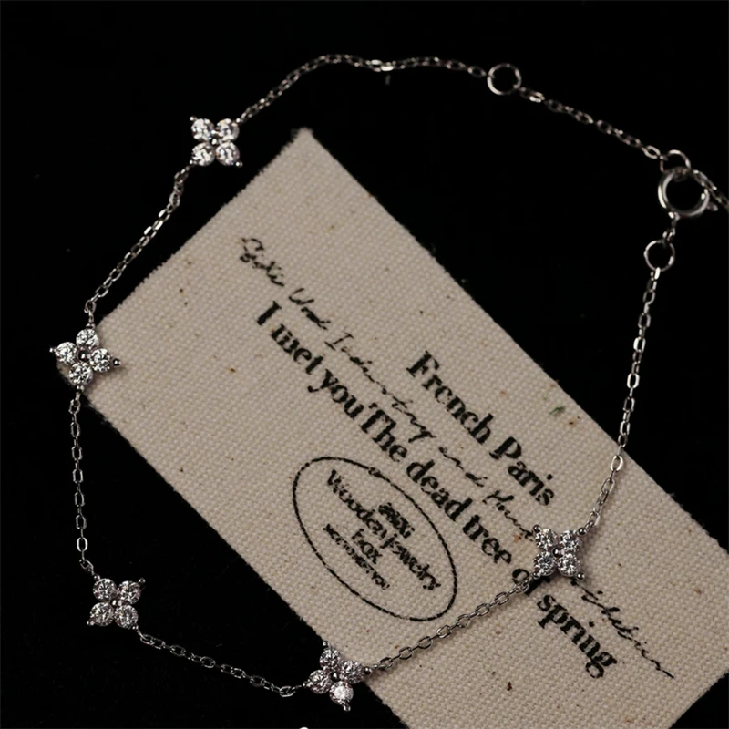 Crystal Flower Stainless Steel Bracelet for Women