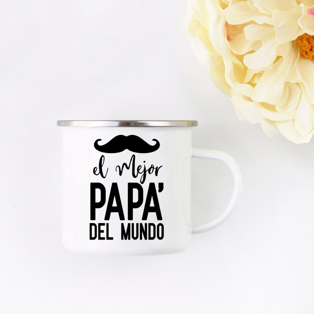 BEST DAD IN THE WORLD Enamel Coffee Mug