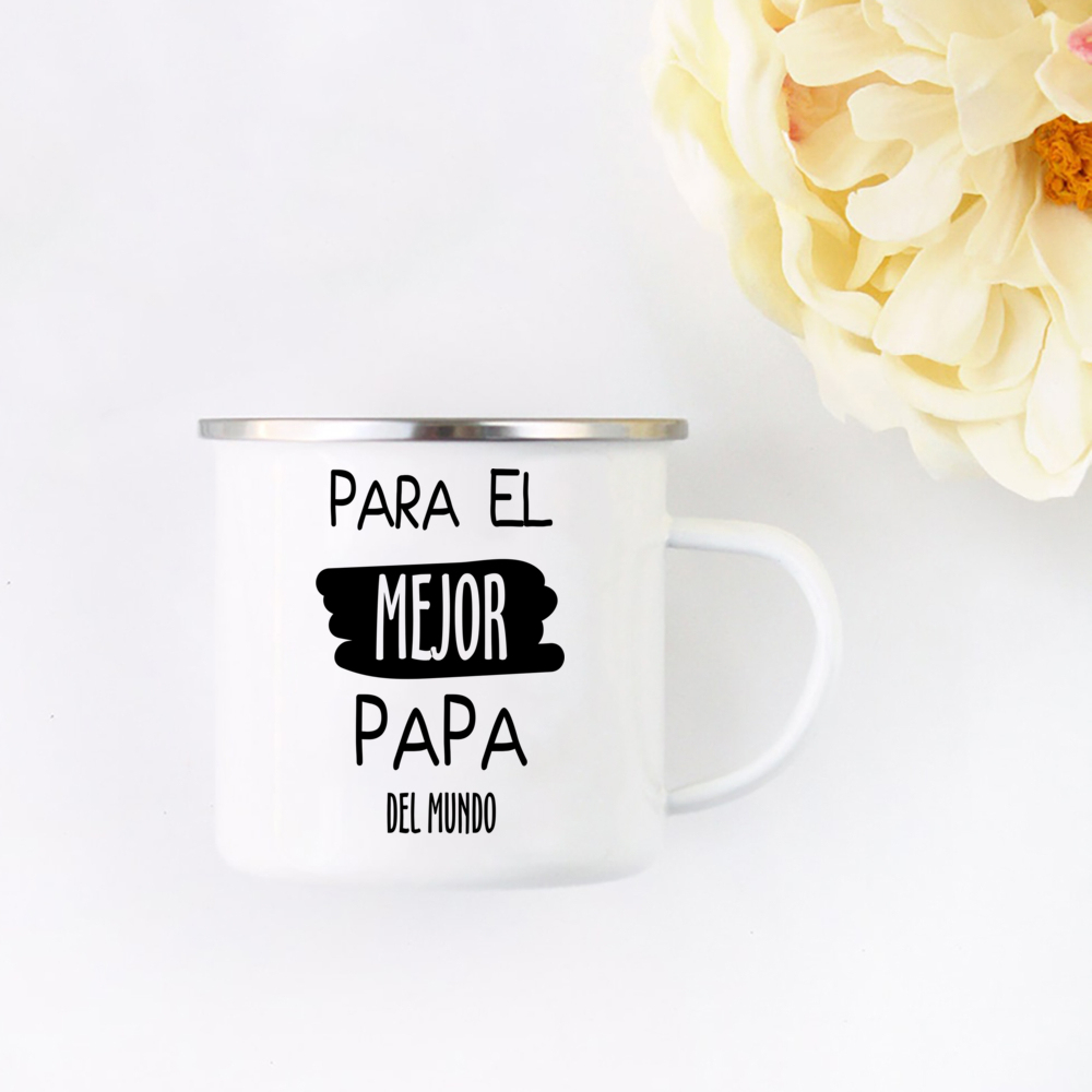 BEST DAD IN THE WORLD Enamel Coffee Mug
