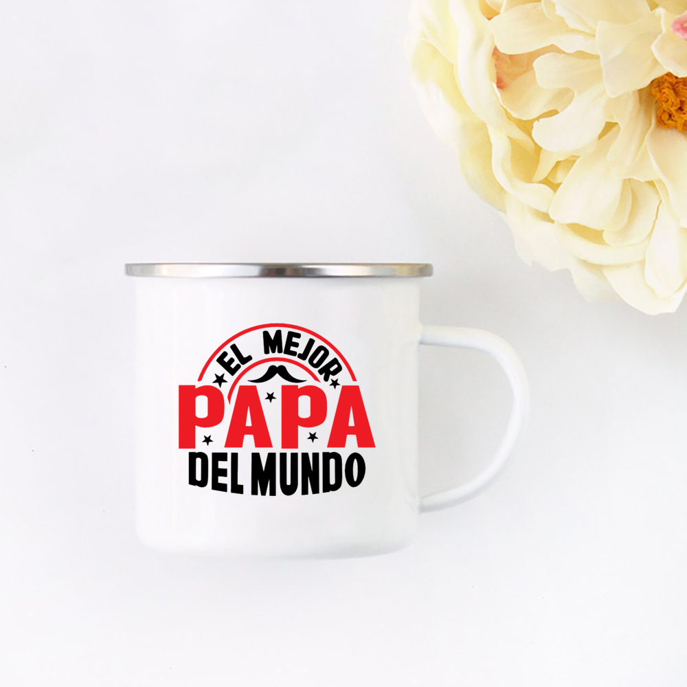 BEST DAD IN THE WORLD Enamel Coffee Mug