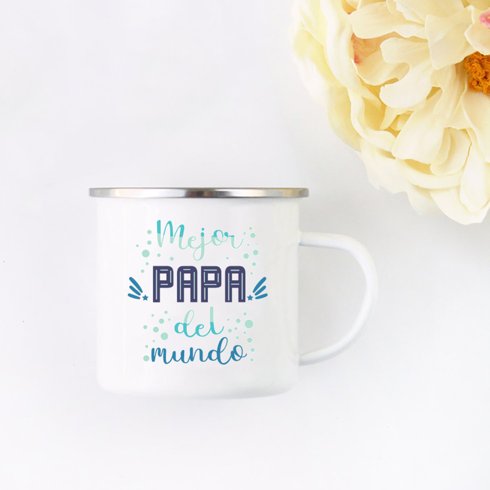 BEST DAD IN THE WORLD Enamel Coffee Mug