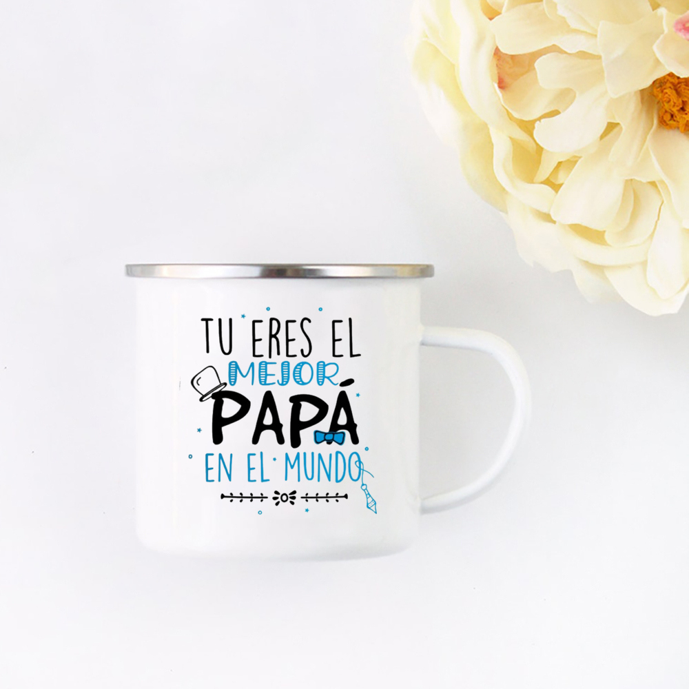 BEST DAD IN THE WORLD Enamel Coffee Mug