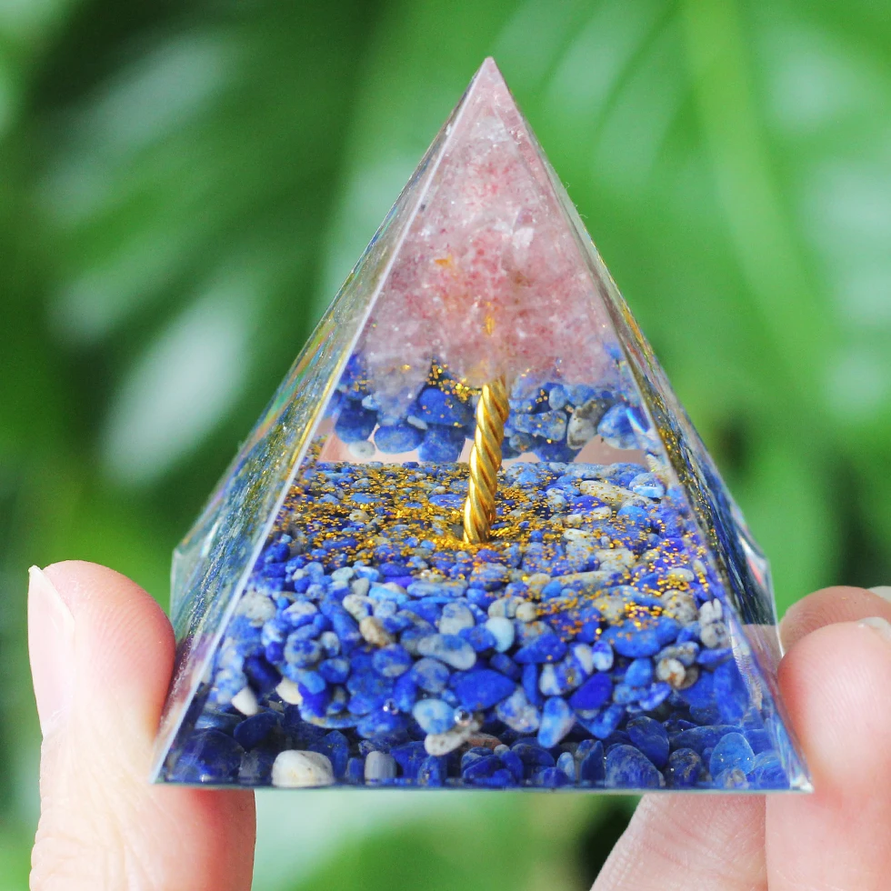 Energy Generator Orgone Pyramid Natural stone amethyst crystal