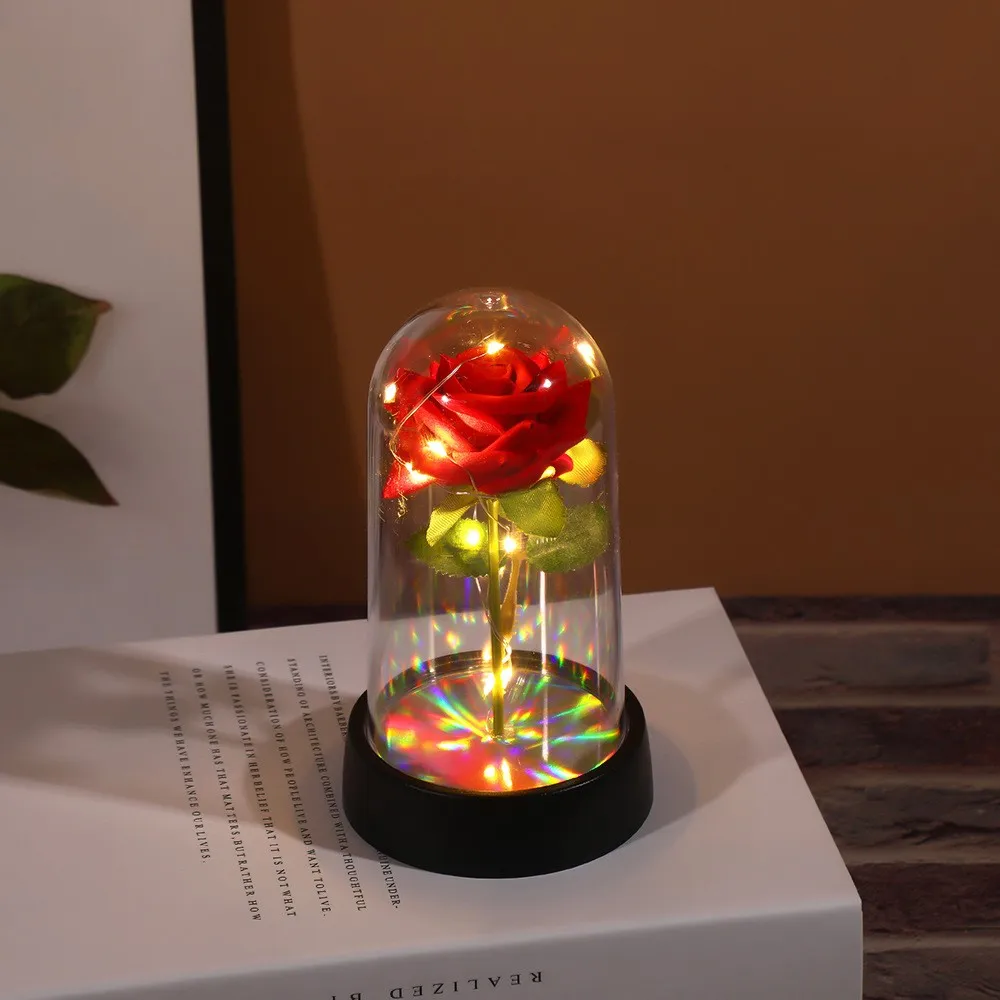 Eternal Rose Flower Colorful Luminous Ornament For Women