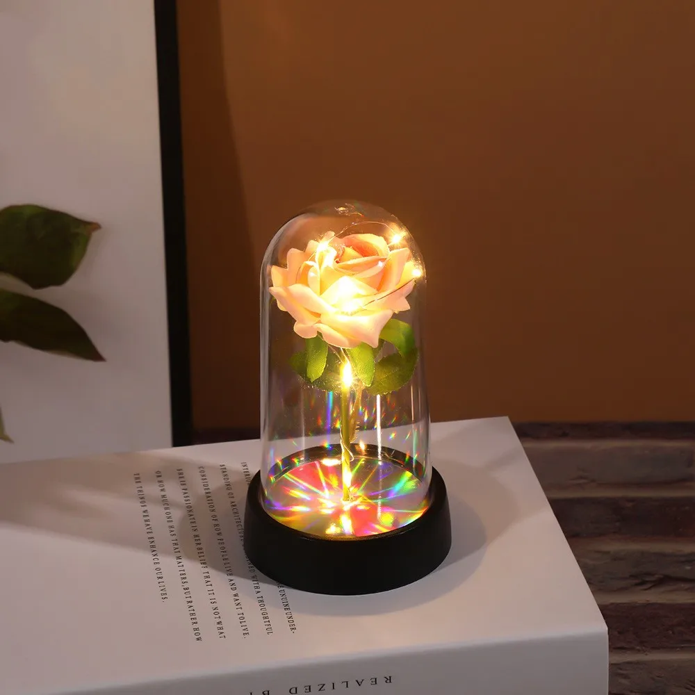 Eternal Rose Flower Colorful Luminous Ornament For Women