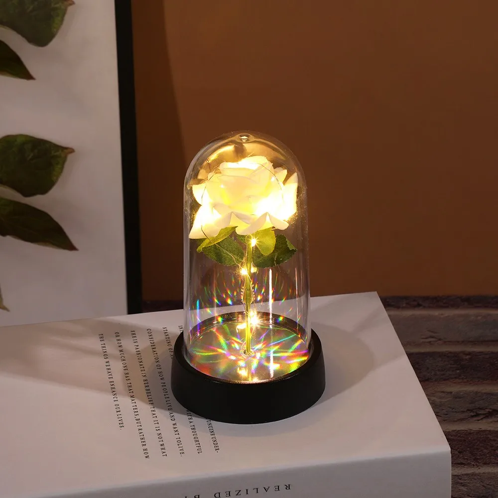 Eternal Rose Flower Colorful Luminous Ornament For Women