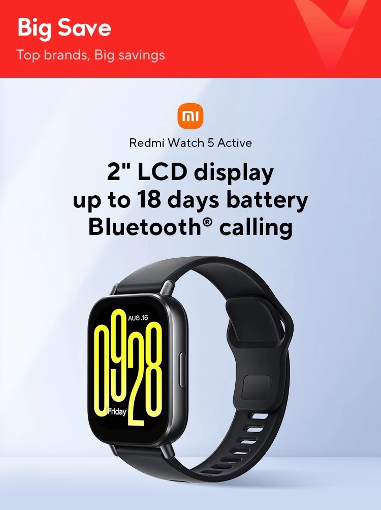 Xiaomi Redmi Watch 5 Active 2'' Display 140+ Workout Modes Bluetooth Calling Xiaomi Redmi Watch 5 Active 2'' Display 140+ Workout Modes Bluetooth Calling