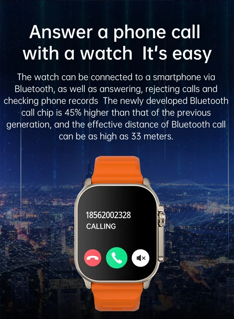 T900 Ultra 2 AMOLED Screen NFC Compass Waterproof Smart Watch