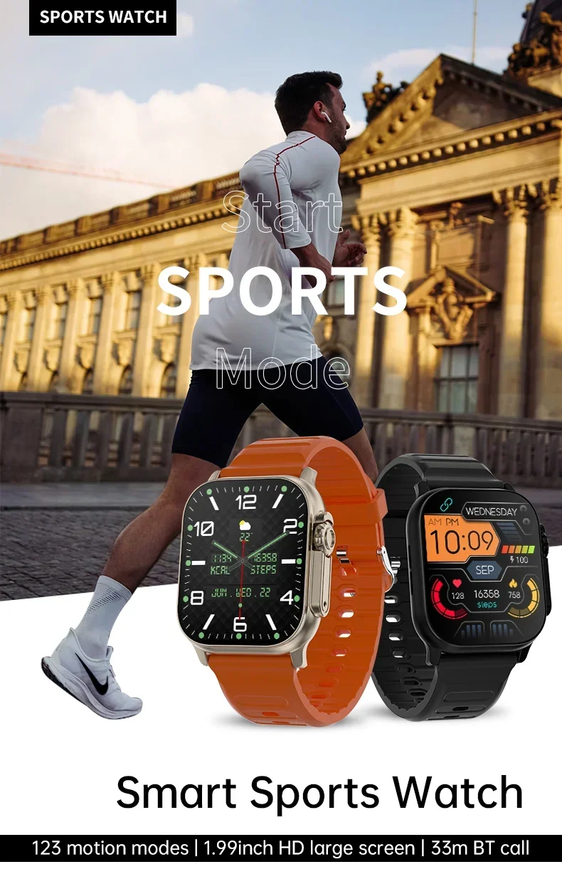 T900 Ultra 2 AMOLED Screen NFC Compass Waterproof Smart Watch