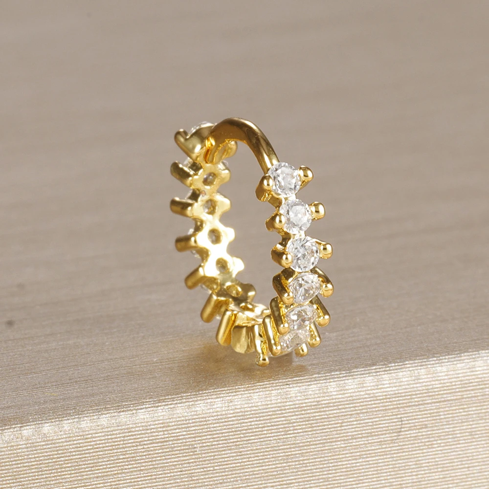 1PC 18K Gold Plated Stainless Steel Round Circle Earrings for Women
