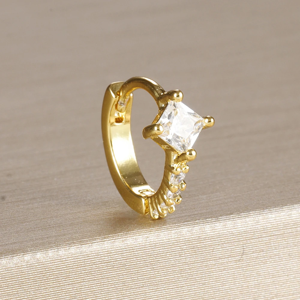 1PC 18K Gold Plated Stainless Steel Round Circle Earrings for Women