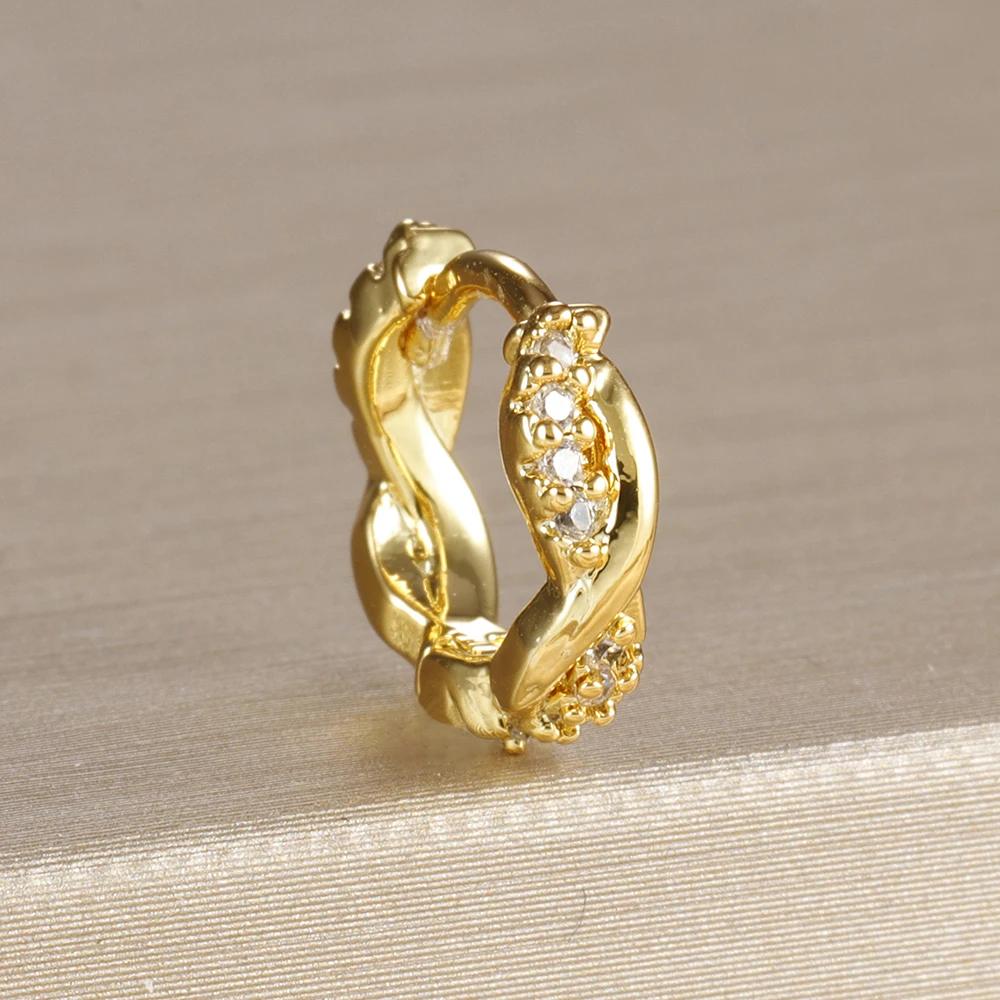 1PC 18K Gold Plated Stainless Steel Round Circle Earrings for Women