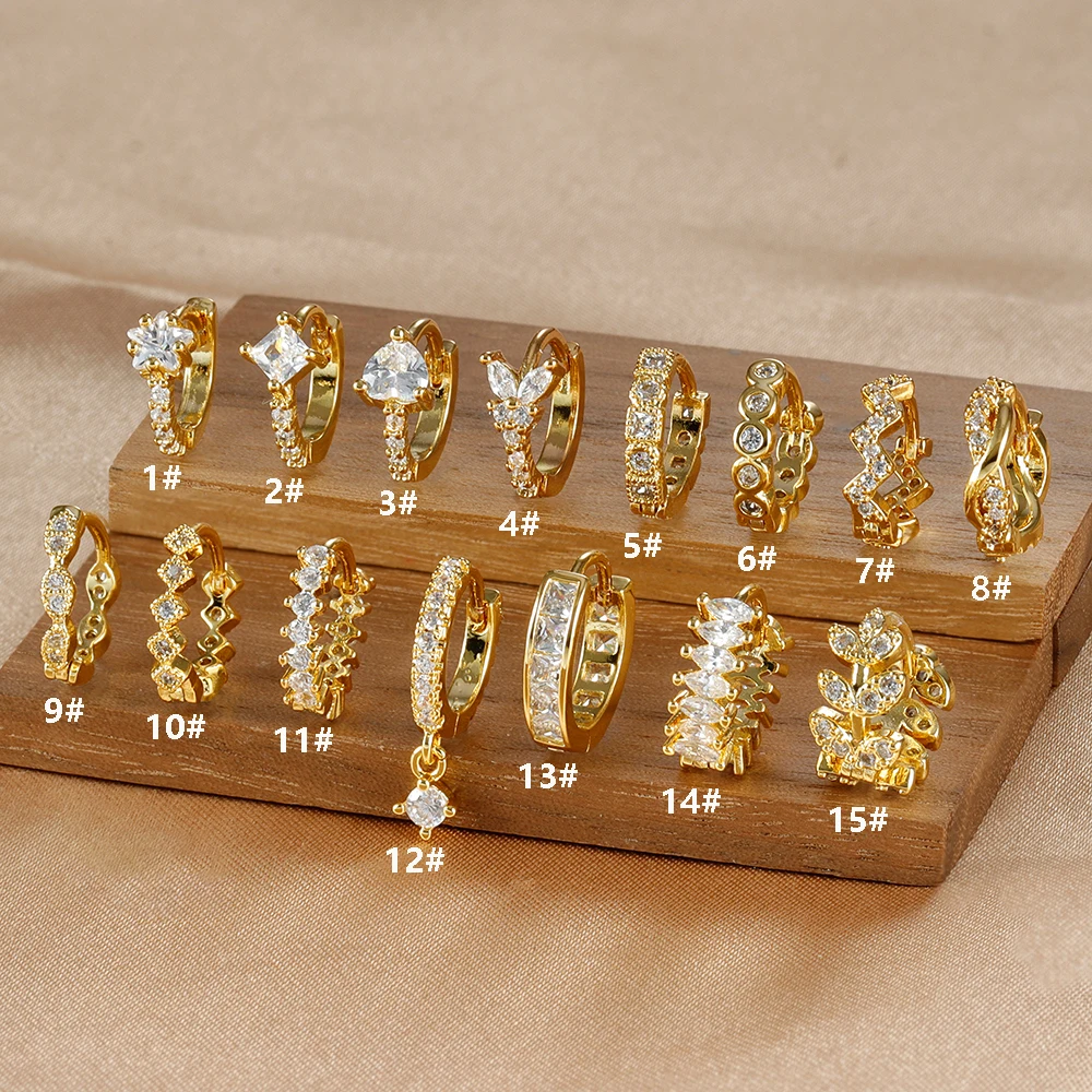 1PC 18K Gold Plated Stainless Steel Round Circle Earrings for Women