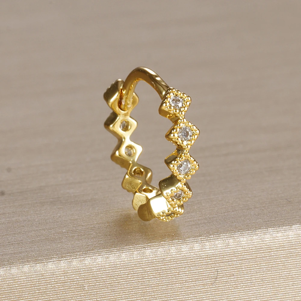 1PC 18K Gold Plated Stainless Steel Round Circle Earrings for Women