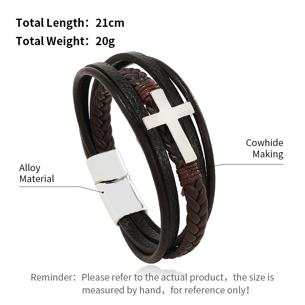 Stainless Steel Trendy Leather Bracelets For Men