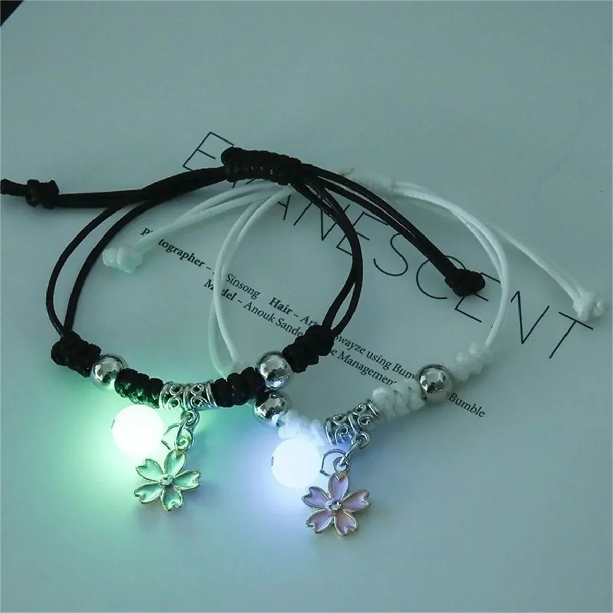 Fashion Luminous Beads Star Couple Bracelet For Women