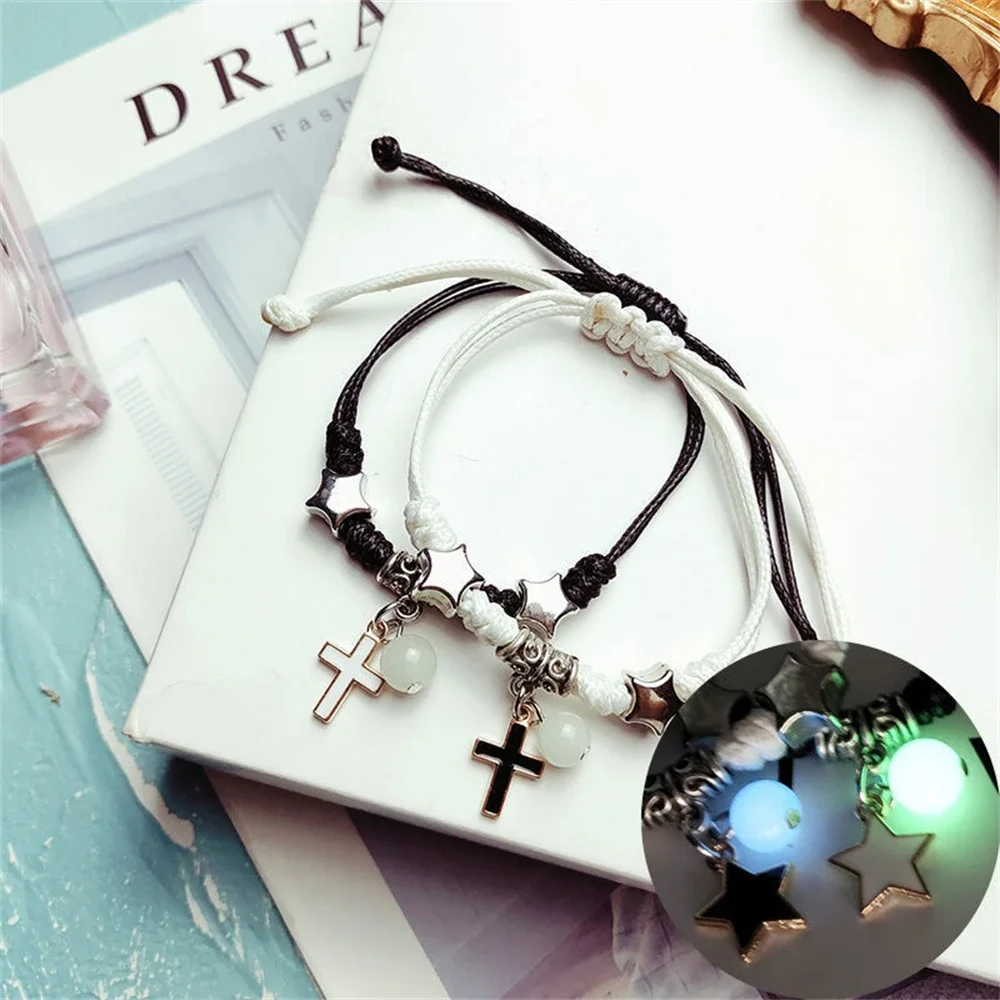 Fashion Luminous Beads Star Couple Bracelet For Women
