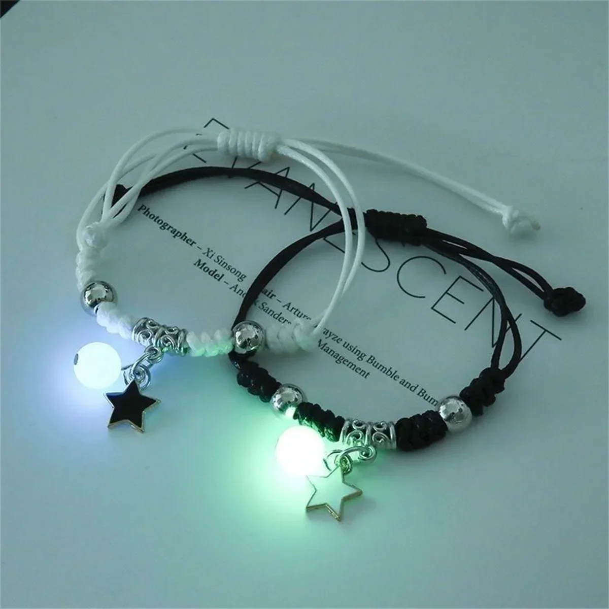 Fashion Luminous Beads Star Couple Bracelet For Women