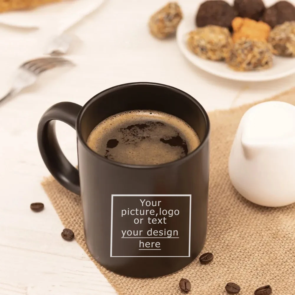 Black ceramic custom photo logo coffee mug Black ceramic custom photo logo coffee mug