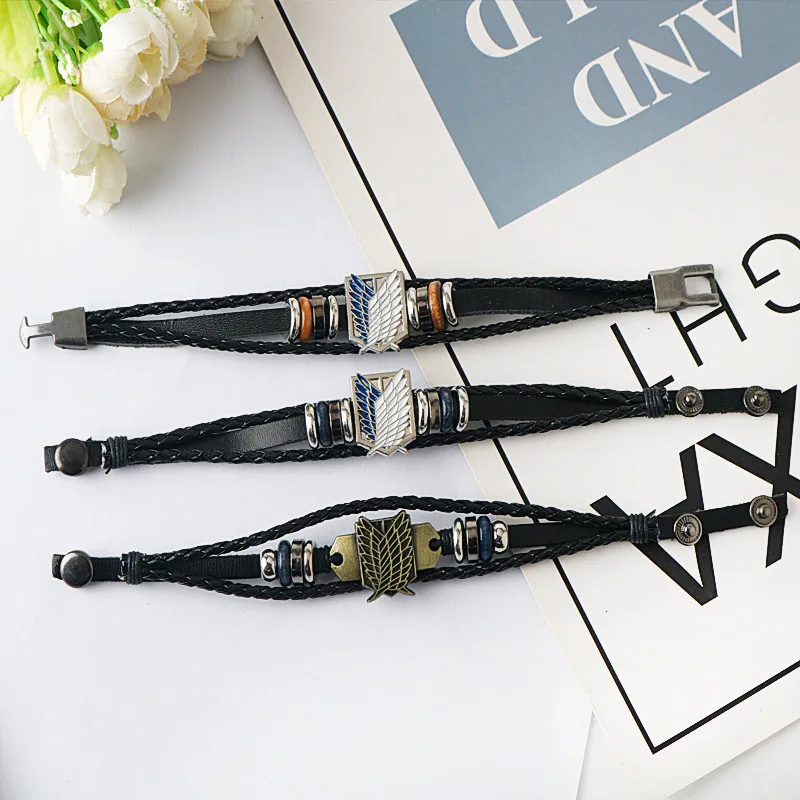 Anime One Piece Pirate Bracelet Leather Woven for Husband