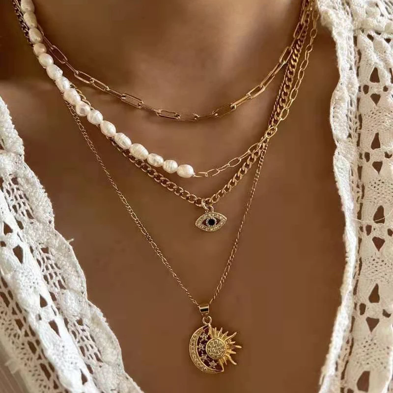 Classic Pendant Zircon Turkish Necklace for Women