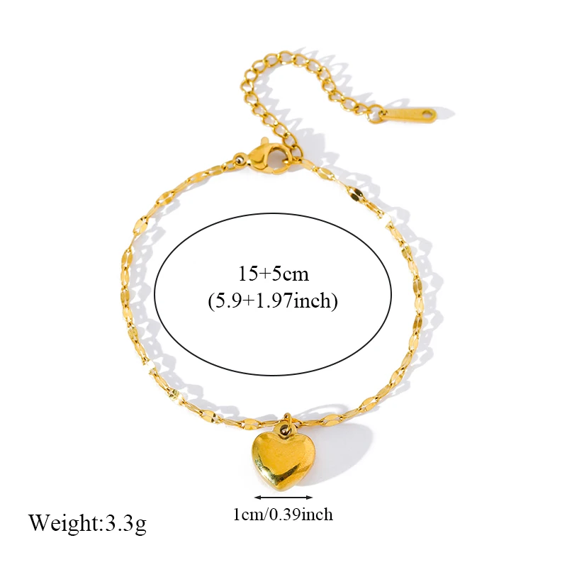 EILIECK Heart Love Necklace Bracelets Earrings Set For Women