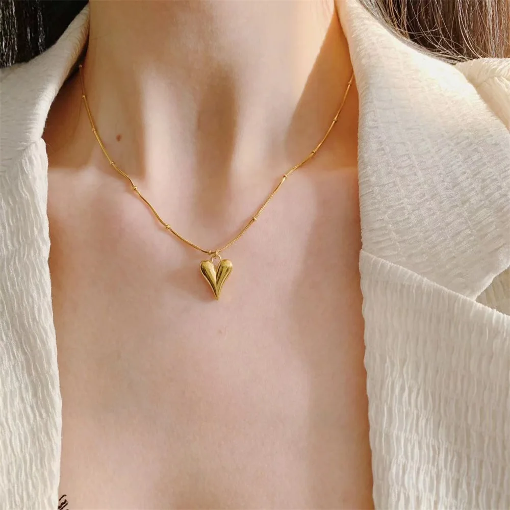 EILIECK Heart Love Necklace Bracelets Earrings Set For Women