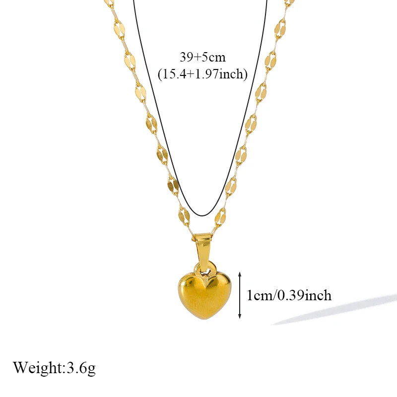 EILIECK Heart Love Necklace Bracelets Earrings Set For Women