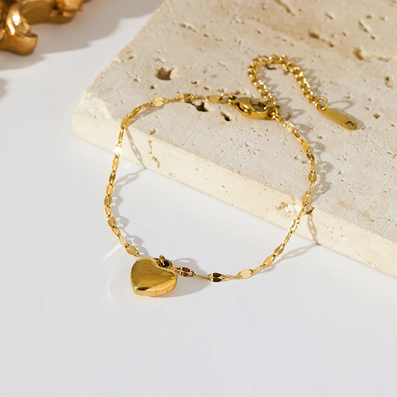 EILIECK Heart Love Necklace Bracelets Earrings Set For Women