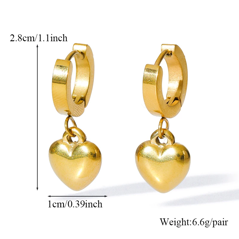 EILIECK Heart Love Necklace Bracelets Earrings Set For Women