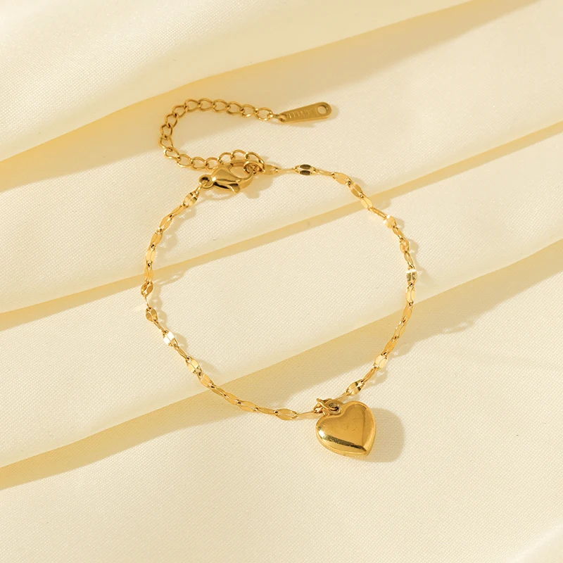 EILIECK Heart Love Necklace Bracelets Earrings Set For Women