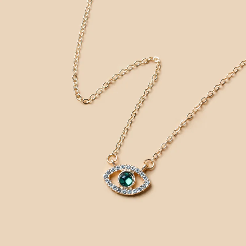 Turkish Lucky Double Layer Palm Evil Eyes Pendant Necklace for Women