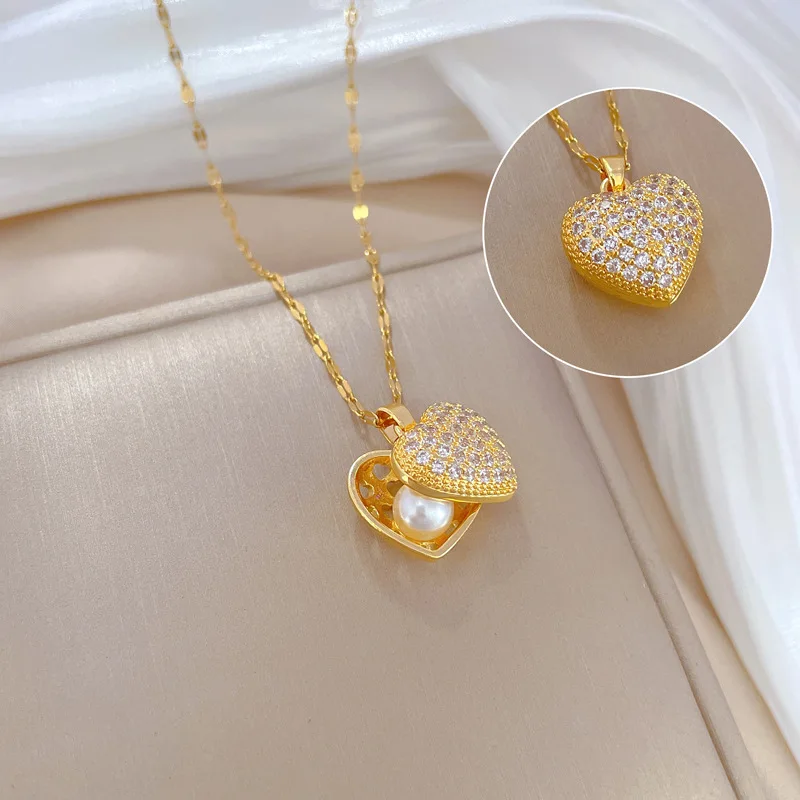 ZAKOL French Shell Pearl Necklace For Women