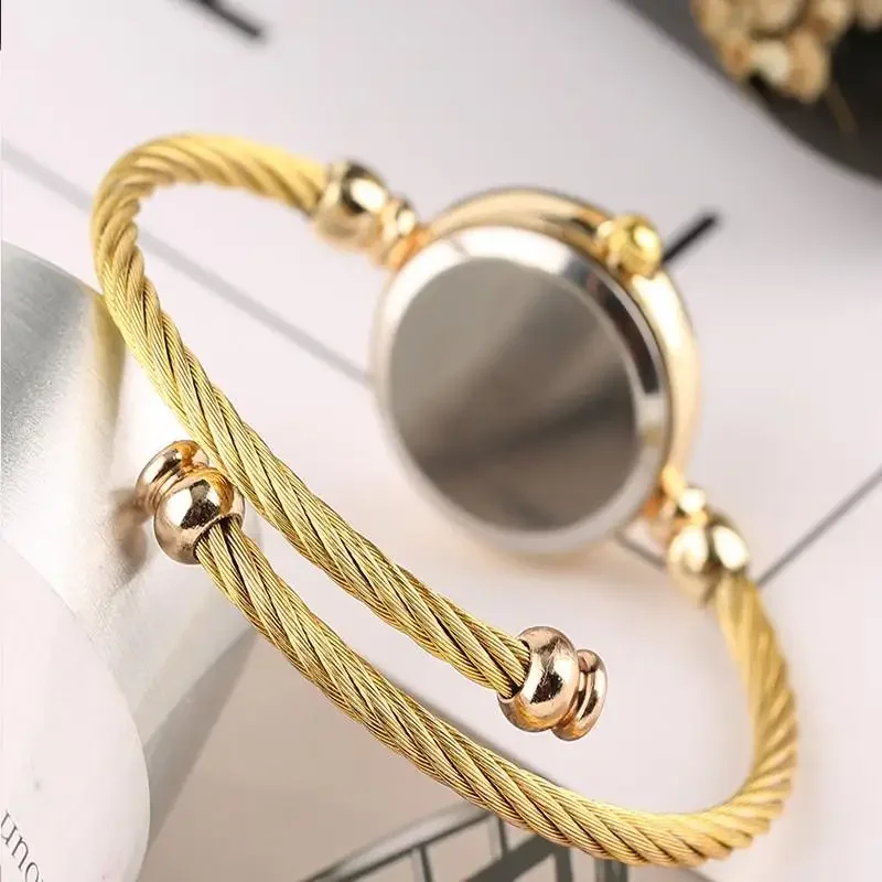 Stainless Steel Small Gold Bangle Bracelet Luxury Watch