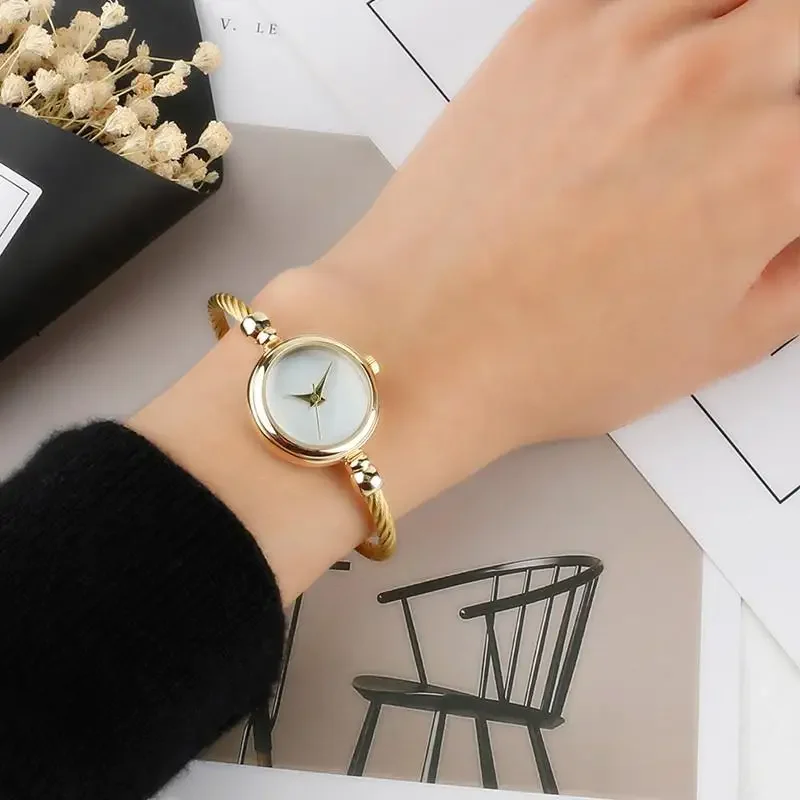 Stainless Steel Small Gold Bangle Bracelet Luxury Watch