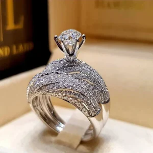 Elegant Silver Color Hip Hop Ring for Women