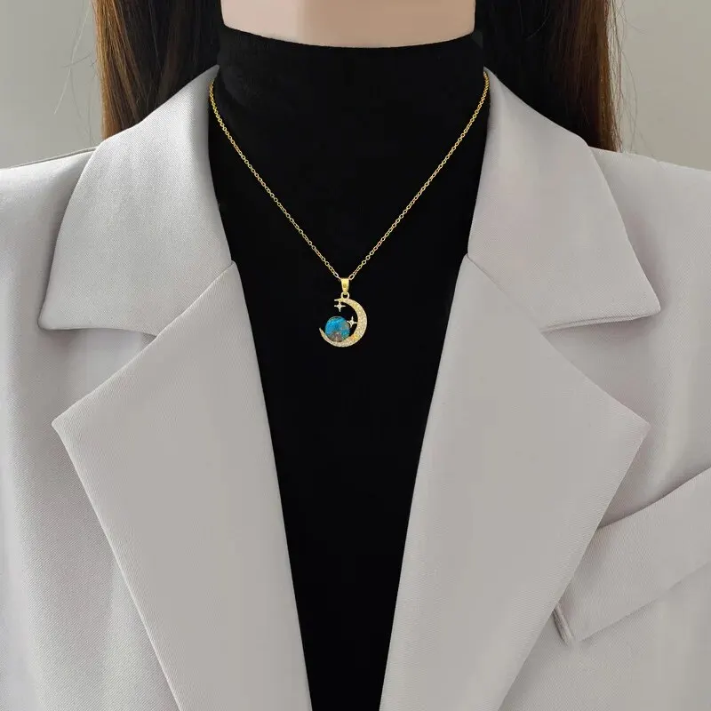 Light Luxury Titanium Steel Star Series Necklace for Women