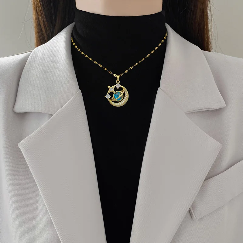 Light Luxury Titanium Steel Star Series Necklace for Women
