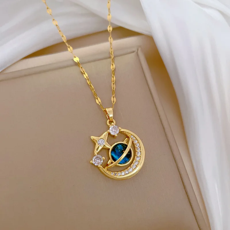 Light Luxury Titanium Steel Star Series Necklace for Women