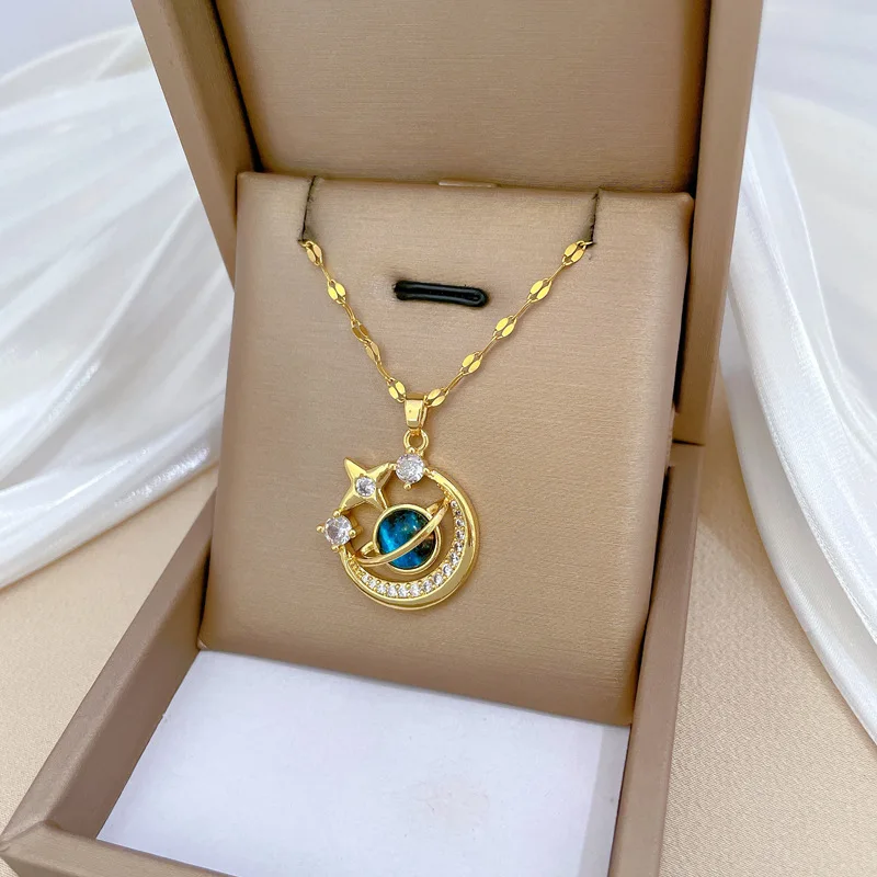 Light Luxury Titanium Steel Star Series Necklace for Women