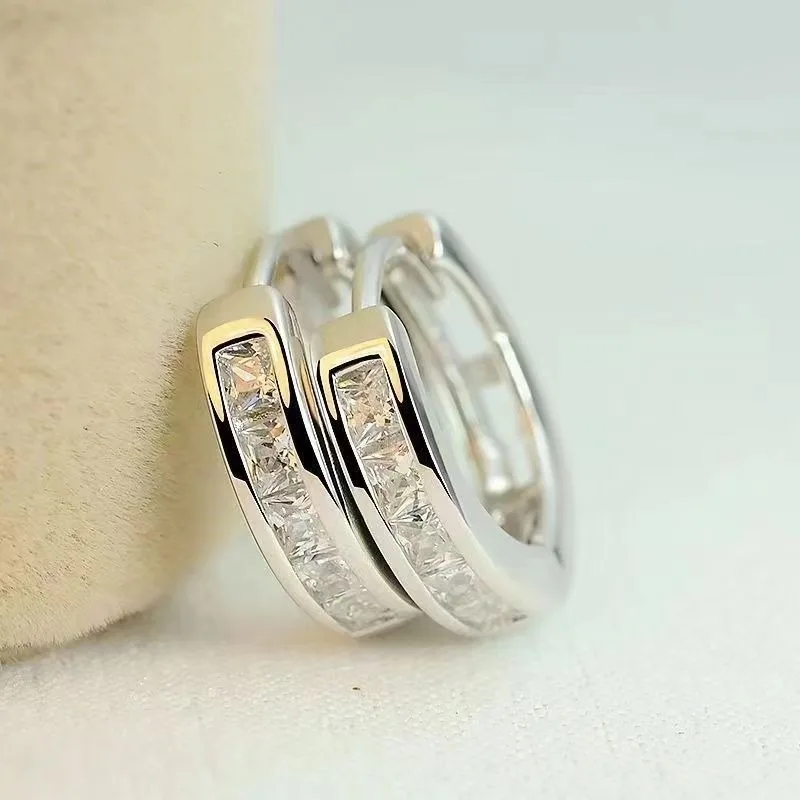 Sterling Silver Shining Zircon Earrings for Women