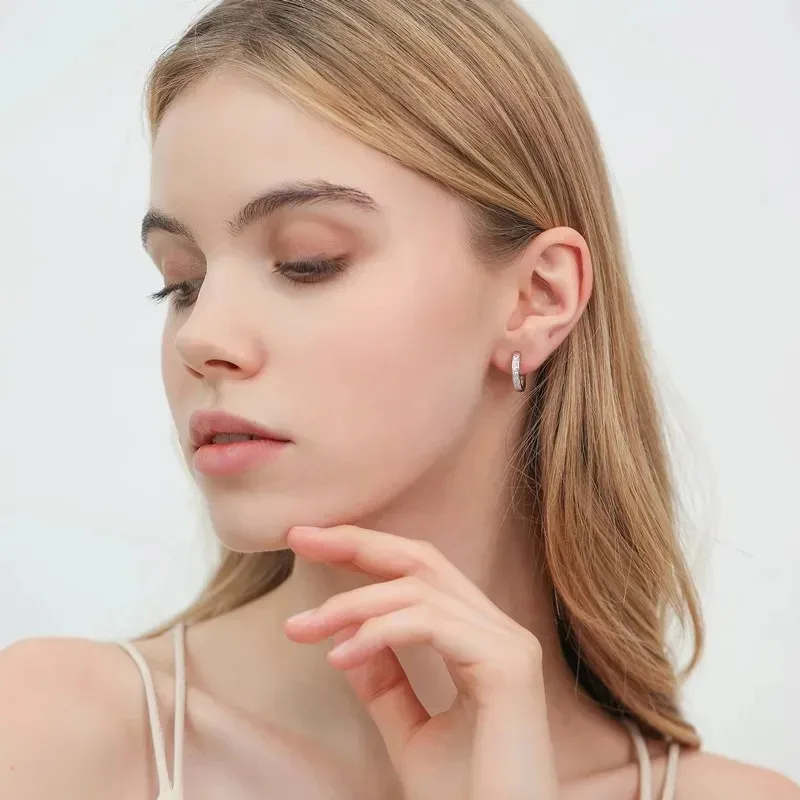 Sterling Silver Shining Zircon Earrings for Women